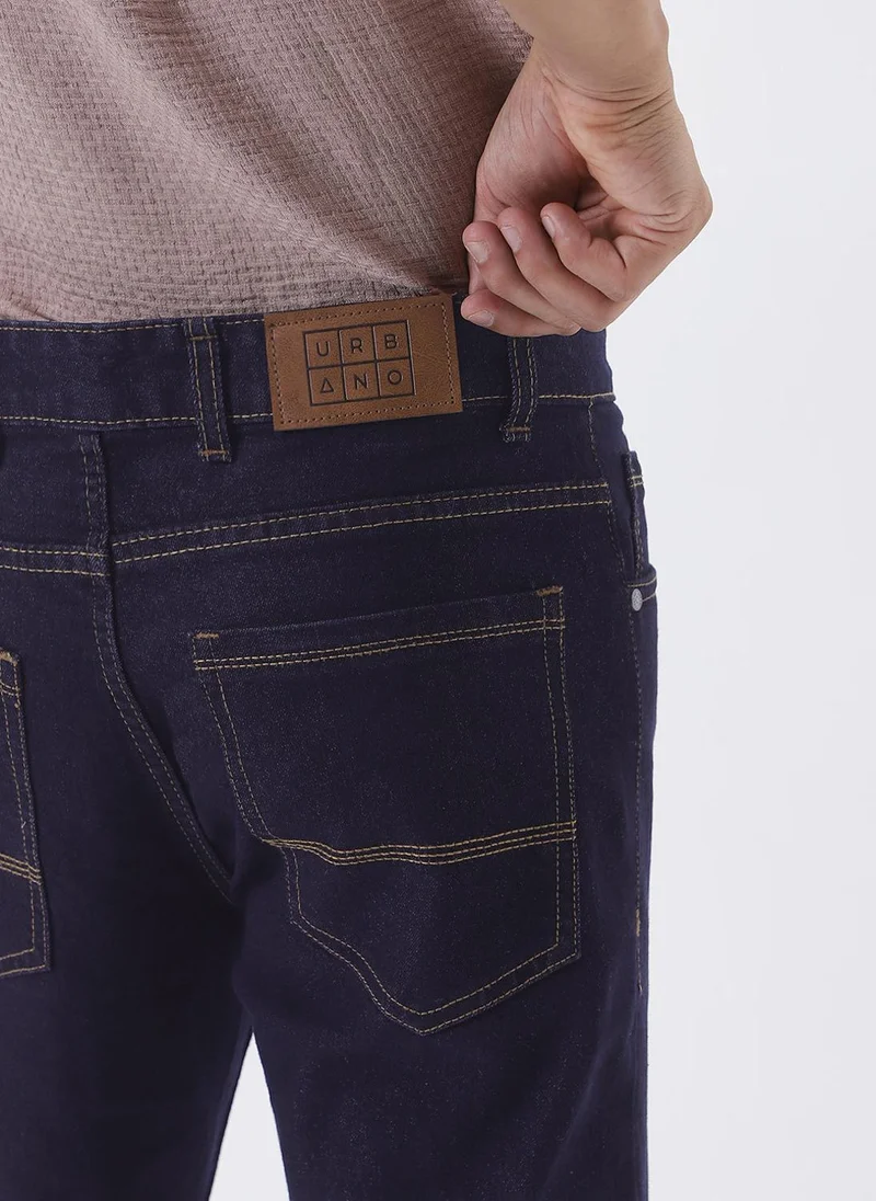 Urbano Fashion  Urbano Fashion Men's Dark Blue Slim Fit Denim Jeans Stretchable for Men | Best Price UAE